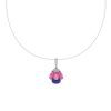 Ruby and Tanzanite Bloom Pendant Necklace